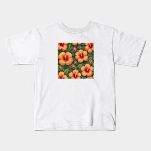 Hibiscus pattern Kids T-Shirt